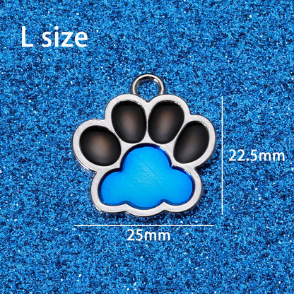 Personalized Dog Cat Tags Engraved Cat Dog Puppy Pet ID Name Collar Tag Pendant Pet Accessories Paw Glitter Pendant