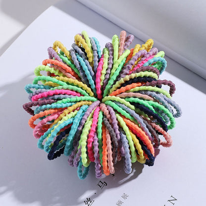 100/500pcs/Bag Girls Cute Colorful Basic Elastic Hair Bands Ponytail Holder Children Scrunchie Rubber Band Kids Hair Accessories