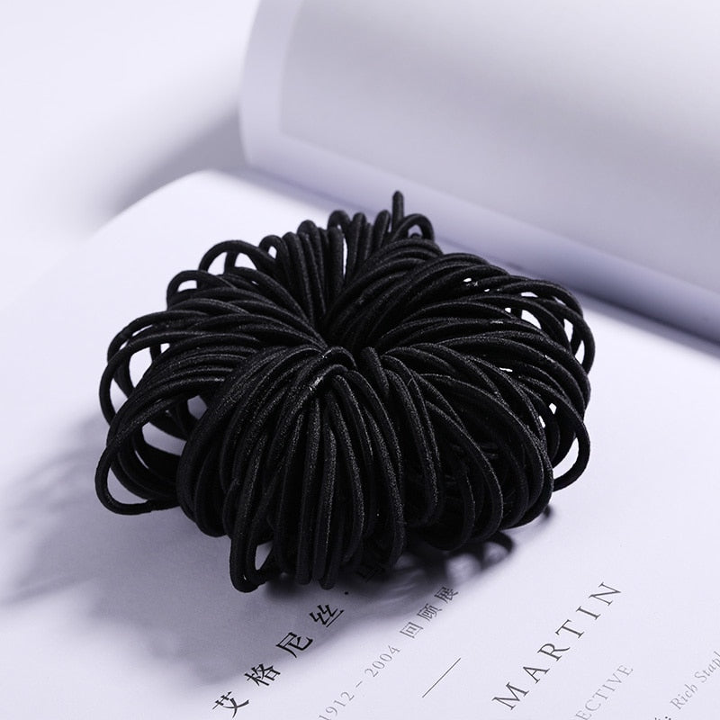 100/500pcs/Bag Girls Cute Colorful Basic Elastic Hair Bands Ponytail Holder Children Scrunchie Rubber Band Kids Hair Accessories