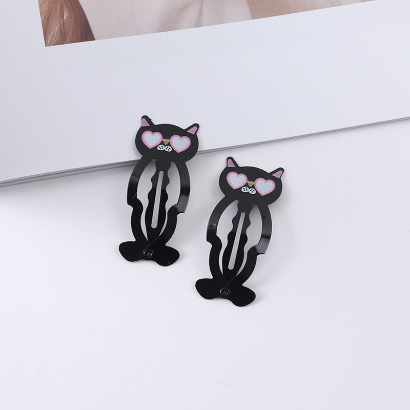 New Girls Cartoon Pattern Hairpins Cute Animal Rainbow Sweet Hair Clips Kids BB Clips Hair Accessories Fashion Barrettes Gift