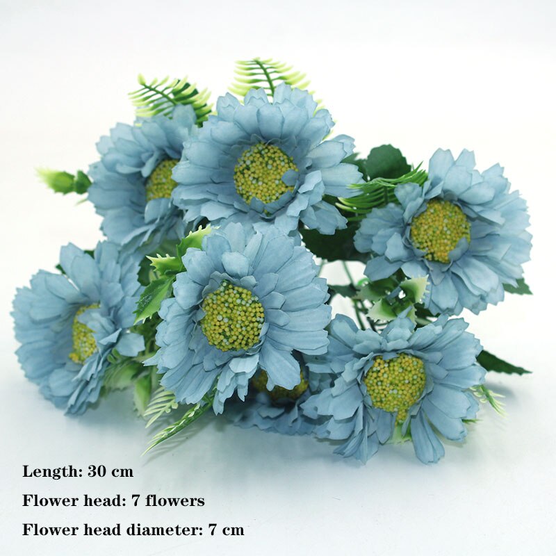Blue variety autumn fake tea rose peony silk flower autumn gerbera daisy fake flower plastic DIY wedding home accessories