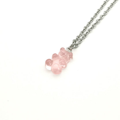 Handmade 33 Colors Cute Judy Cartoon Bear Chain Necklaces, Candy Color Pendant For Women&Girl Daily Jewelry Party Gifts