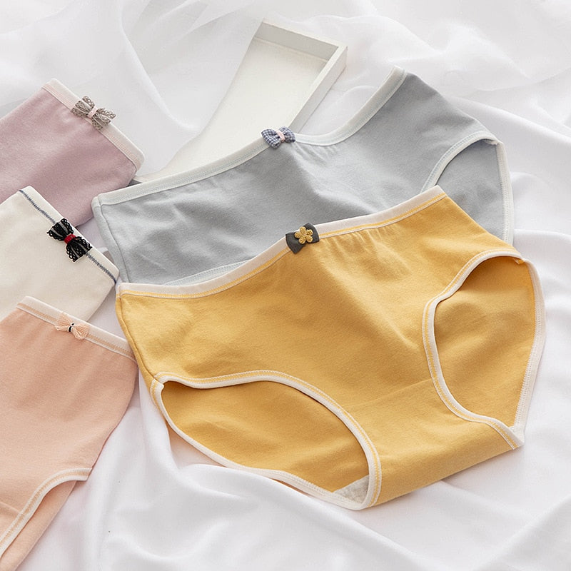 5Pcs/set Cotton Panties for Women Girl Briefs Underwear Plus Size Cute Soft Short Pantys Lingerie Female Ladies Underpants