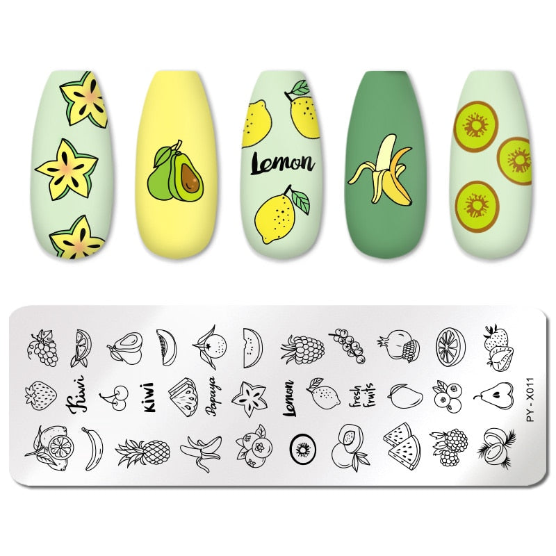 PICT YOU Rose Flower Nail Stamping Plates  Line Pictures Nail Art Plate Stamp Template Marble Leaves Image Printing Plates Tools