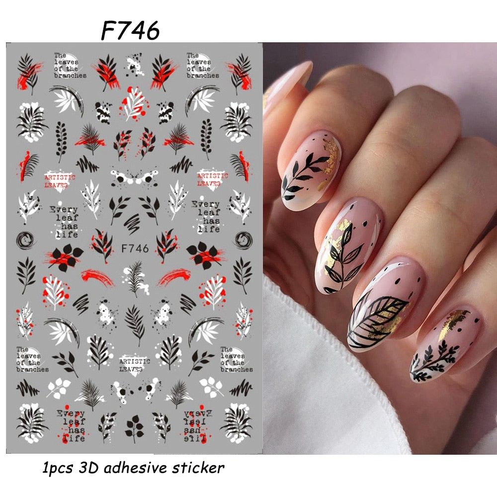 3D Valentine Sticker for Nails Cute Cartoon Lover Sliders for Nail Gang Girl DIY Design Decals Manicure Nail Art Decor GLF106