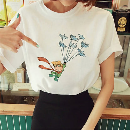 Hot Spring Summer Little Prince Graphic Women's T-Shirt Little Prince Graphic Tees Vouge Shirts For women O-Neck Short Sleeve