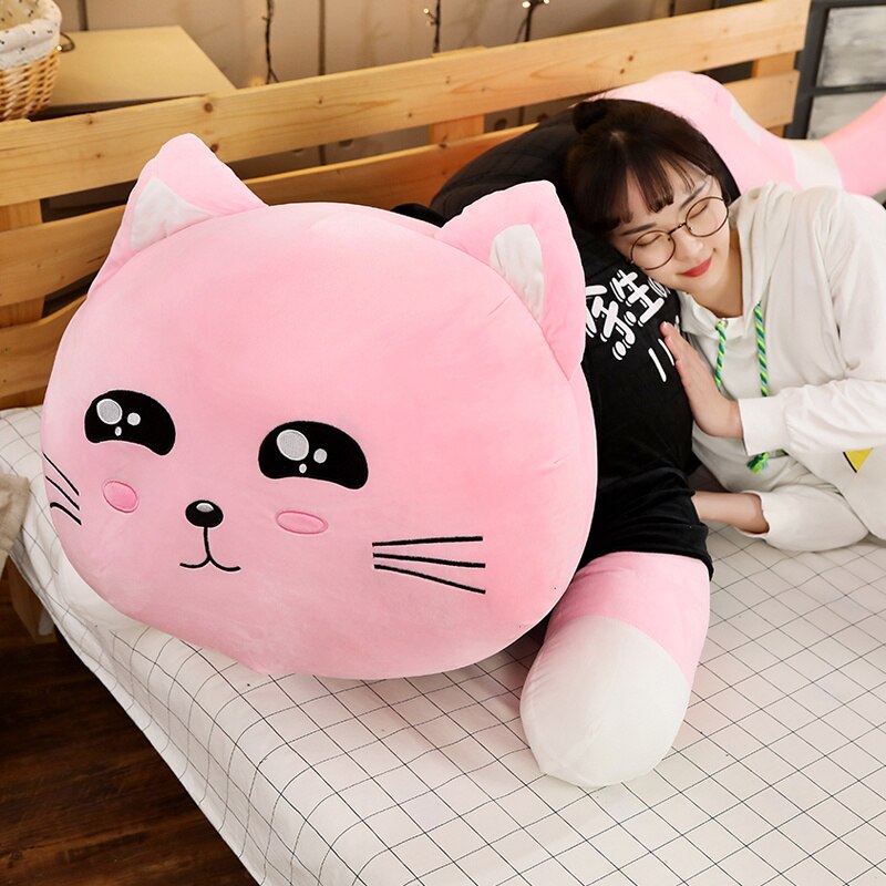 110cm Big Cute Giant Cat Plush Toy Soft Cartoon Stuffed Animal Plushies Doll Sofa Bed Pillow Cushion Girl Kid Birthday Gift