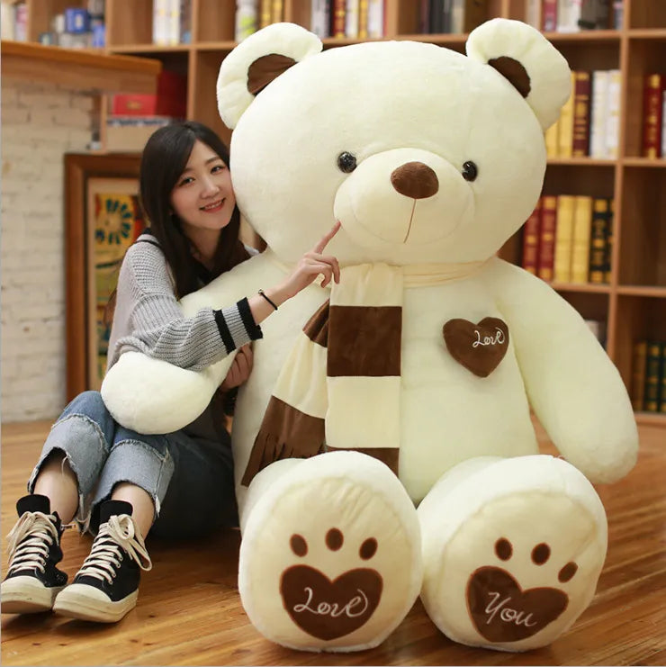 1PC 80cm/100cm Large Size Teddy Bear Plush Toy Lovely Giant Bear Huge Stuffed Soft Dolls Kids Toy Birthday Gift For Girlfriend