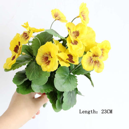Artificial Pansy Flowers artificial flowers 10 Inch Silk Fake Butterfly Orchid Flower Home office Wedding Decoration