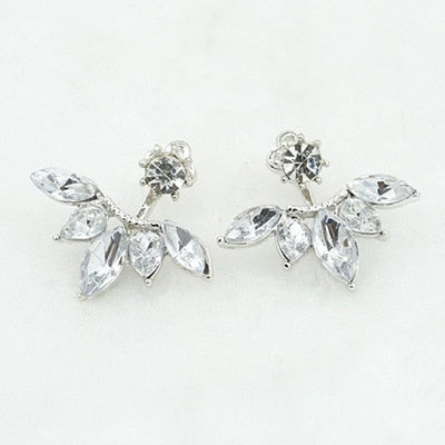 New Crystal Flower Drop Earrings for Women Fashion Jewelry Rhinestones Earrings Gift for Party Best Friend