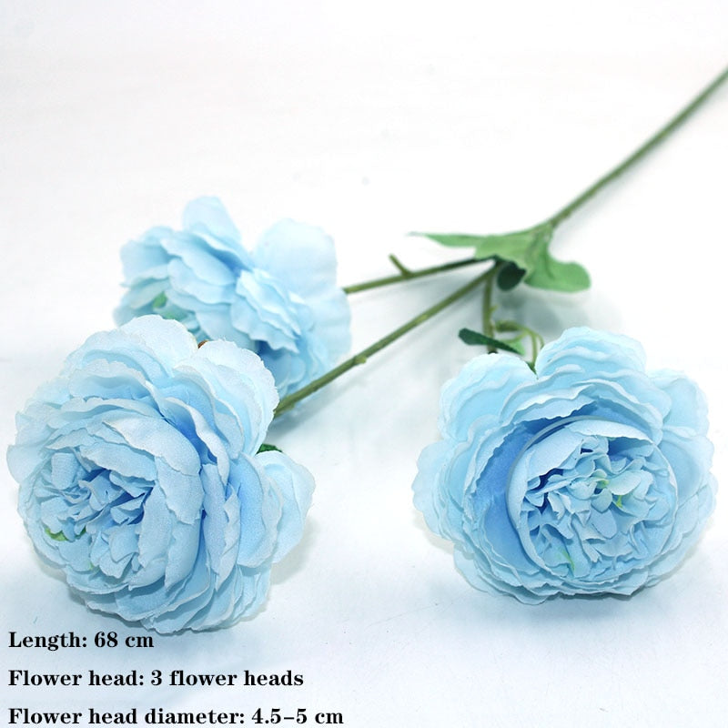 Blue variety autumn fake tea rose peony silk flower autumn gerbera daisy fake flower plastic DIY wedding home accessories
