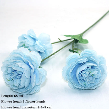 Blue variety autumn fake tea rose peony silk flower autumn gerbera daisy fake flower plastic DIY wedding home accessories