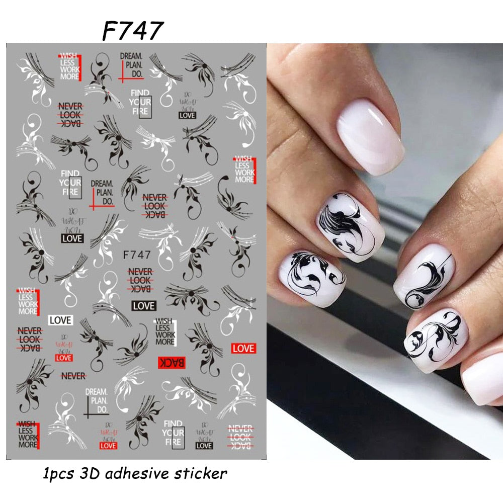 3D Valentine Sticker for Nails Cute Cartoon Lover Sliders for Nail Gang Girl DIY Design Decals Manicure Nail Art Decor GLF106