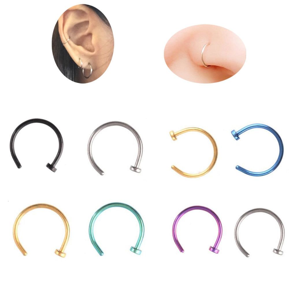 Fake Nose Ring Lip Ring C Clip Lip Piercing Burun Nose Rings Hoop Women Neuspiercing Body Jewelry Earrings