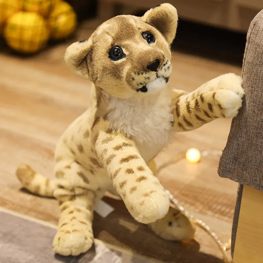 Tiger Stuffed Animal Lion Plush Toy Leopard Stuffed Animal Realistic Cute Baby Soft Dolls Home Decor Children Kids Boys Birthday Gift