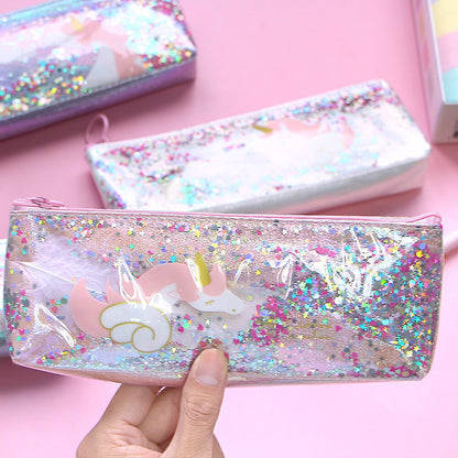 Cute Unicorn Pencil Case Kawaii Shining PU Pencilcase School Pen Case Supplies Pencil Bag School Box Pencils Pouch Stationery