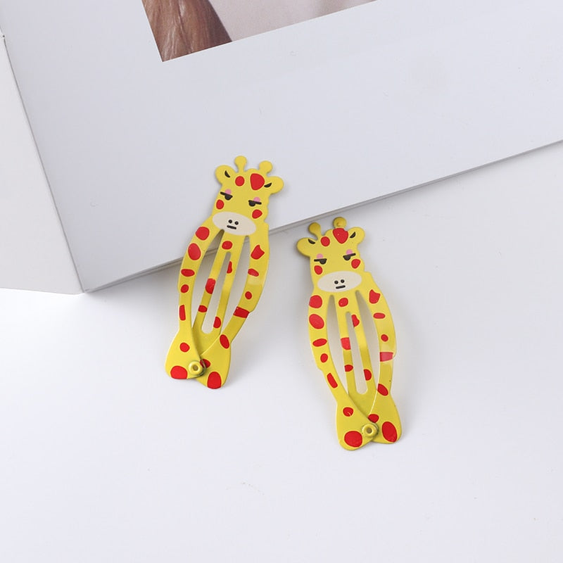 New Girls Cartoon Pattern Hairpins Cute Animal Rainbow Sweet Hair Clips Kids BB Clips Hair Accessories Fashion Barrettes Gift