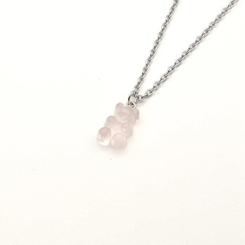 Handmade 33 Colors Cute Judy Cartoon Bear Chain Necklaces, Candy Color Pendant For Women&Girl Daily Jewelry Party Gifts