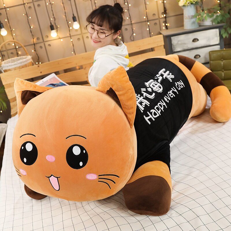 110cm Big Cute Giant Cat Plush Toy Soft Cartoon Stuffed Animal Plushies Doll Sofa Bed Pillow Cushion Girl Kid Birthday Gift