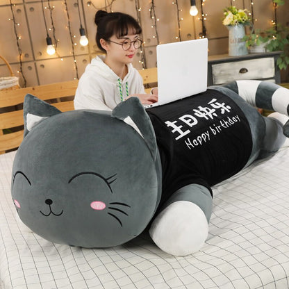 110cm Big Cute Giant Cat Plush Toy Soft Cartoon Stuffed Animal Plushies Doll Sofa Bed Pillow Cushion Girl Kid Birthday Gift