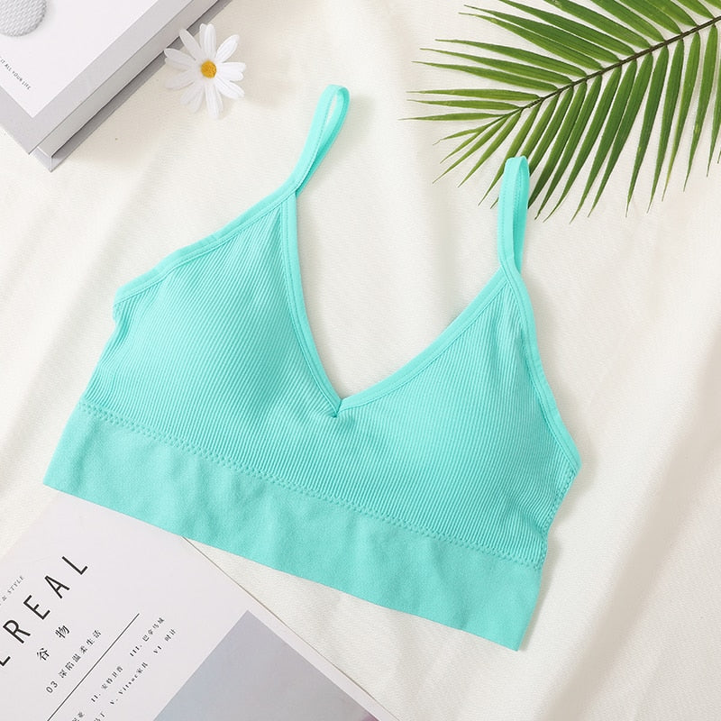 Women Crop Tops Tube Top Female Streetwear Sleeveless Camis Seamless Sports Lingerie Tee Bra Crop Top Bandeau Top Tank