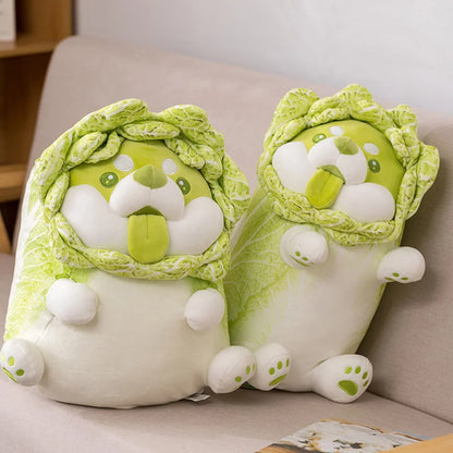 Cute Creative Cabbage Shiba Inu Dog Japan Vegetable Dog Plush Toys Throw Pillow Stuffed Animal Sofa Cushion Xmas Gift