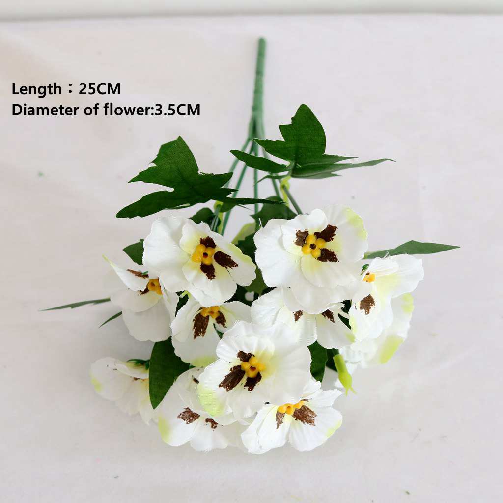 Artificial Pansy Flowers artificial flowers 10 Inch Silk Fake Butterfly Orchid Flower Home office Wedding Decoration