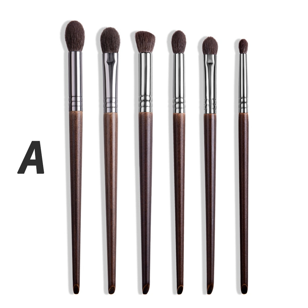 OVW Cosmetic 2/6 pcs Makeup Eye Shadow Brush Set Goat Hair Tool Ultra Soft Make Up Tapered Blender Diffuse Kit Cut Crease Brush