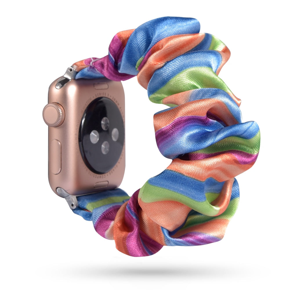 Scrunchie Elastic Watch Straps Watchband for Apple Watch Band Series 7 6 5 4 38mm 40mm 42mm 44mm for iwatch 45/41mm Bracelet