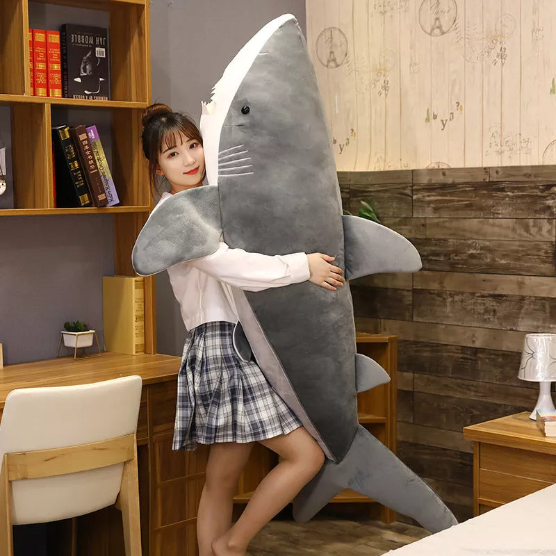 GIANT Shark Plushy Big Soft Toy Plush Realistic Shark Stuffed Animals Plushie Huge Cute Pillow Cushion Gift For Children