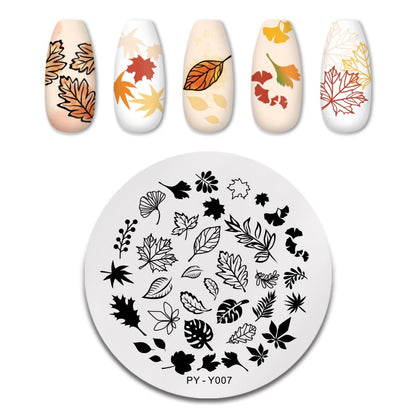 PICT YOU Rose Flower Nail Stamping Plates  Line Pictures Nail Art Plate Stamp Template Marble Leaves Image Printing Plates Tools