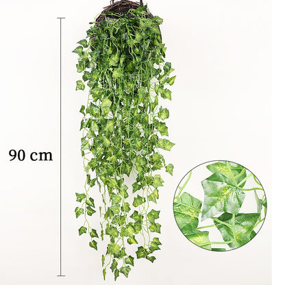 90cm Artificial Vine Plants Hanging Ivy Green Leaves Garland Radish Seaweed Grape Fake Flowers Home Garden Wall Party Decoration