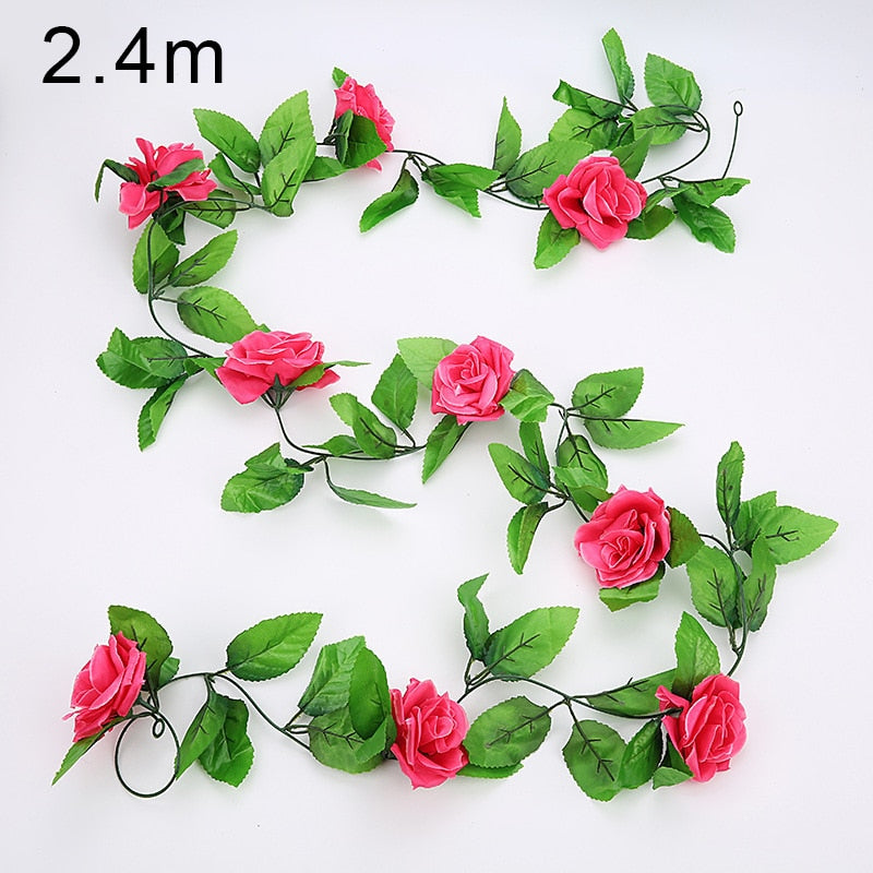 90cm Artificial Vine Plants Hanging Ivy Green Leaves Garland Radish Seaweed Grape Fake Flowers Home Garden Wall Party Decoration