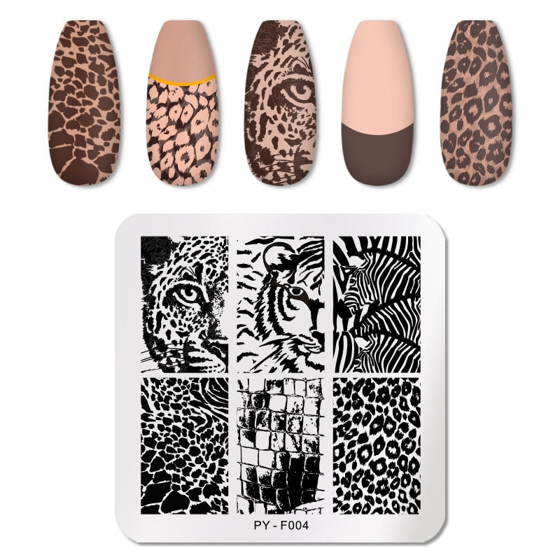 PICT YOU Rose Flower Nail Stamping Plates  Line Pictures Nail Art Plate Stamp Template Marble Leaves Image Printing Plates Tools