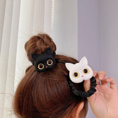 New Women Cute Cat Rubber Bands Elastic Hair Bands Korean Headwear Children For Girls Lovely Hair Accessories Ornaments