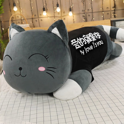 110cm Big Cute Giant Cat Plush Toy Soft Cartoon Stuffed Animal Plushies Doll Sofa Bed Pillow Cushion Girl Kid Birthday Gift