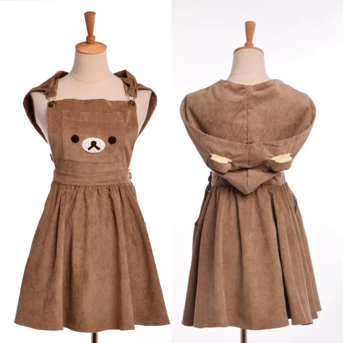 Cute Corduroy Baby Rilakkuma Bear Jumper Dress Unleash Your Charm