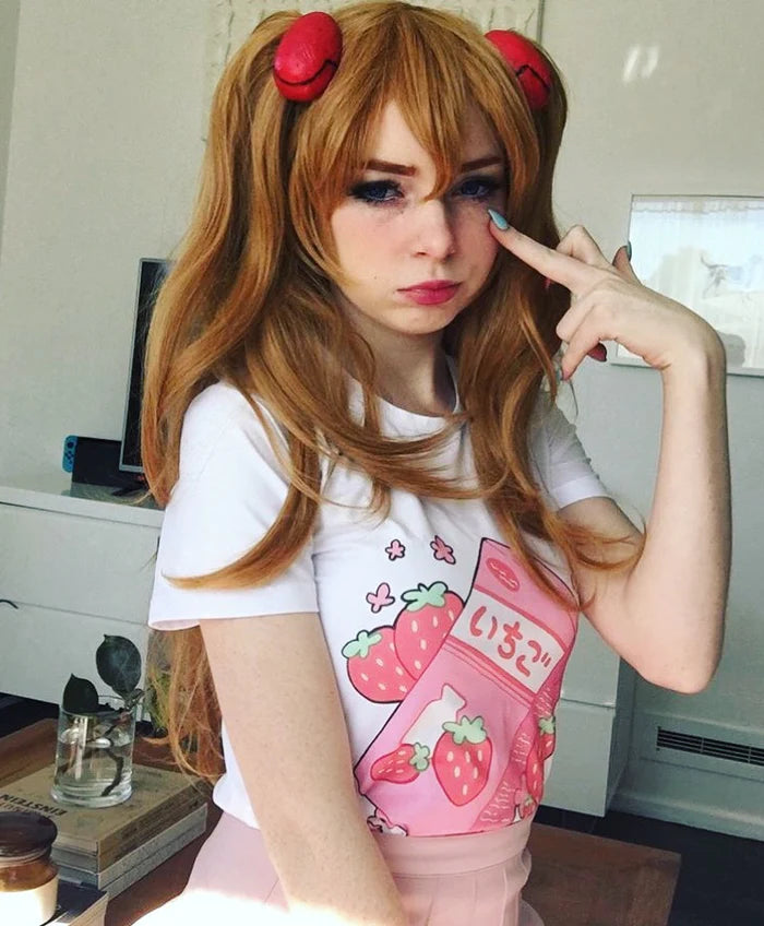 Unleash Your Inner Kawaii Cutie with Women's Strawberry Milk Graphic Tee