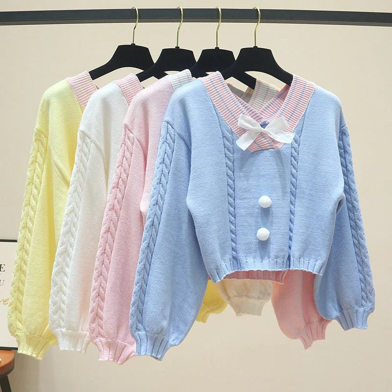 Must-Have Dreamy Vintage Pastel Women's Korean Style Sweater Be the Cutest Princess