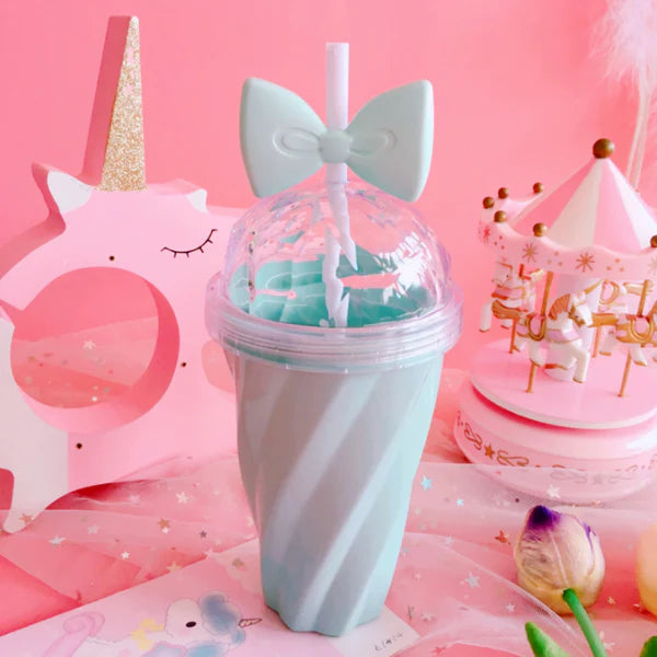 Adorable Pastel Princess Bowtie Ribbon Water Bottle for Kawaii Cuties