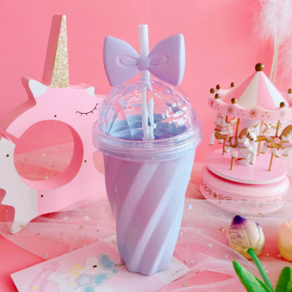 Adorable Pastel Princess Bowtie Ribbon Water Bottle for Kawaii Cuties