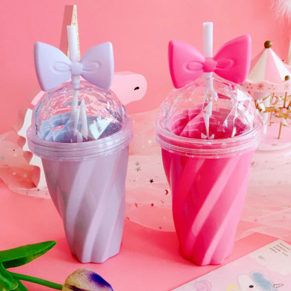 Adorable Pastel Princess Bowtie Ribbon Water Bottle for Kawaii Cuties