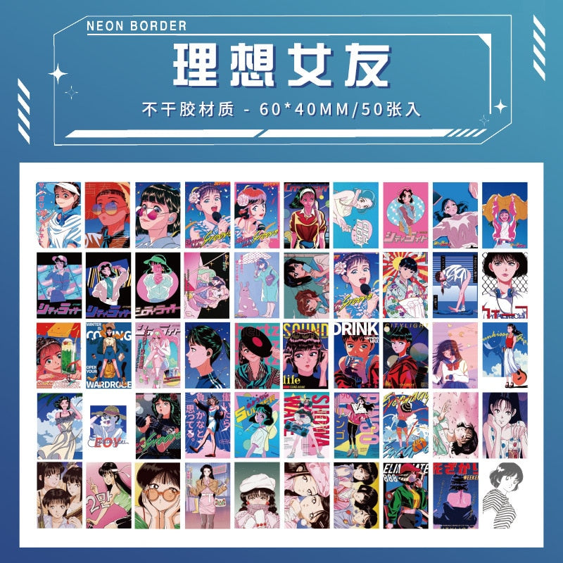50sheets Cute Fashion girl Decorative Stickers Book Art Craft Scrapbooking Label Diary Japanese Stationery Album Journal Planner