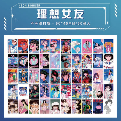 50sheets Cute Fashion girl Decorative Stickers Book Art Craft Scrapbooking Label Diary Japanese Stationery Album Journal Planner