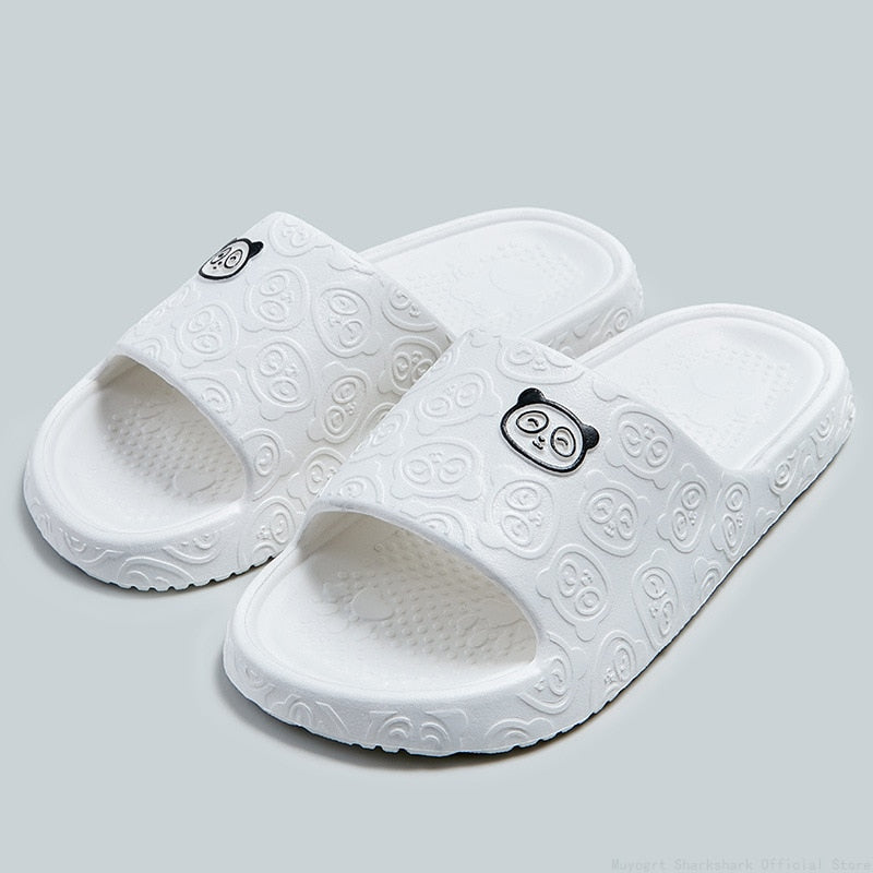 Cute Cat Print Women Slippers Home Indoor Slides Men Women Flat Slippers Cartoon Non-Slip Outdoor Beach Slides Shoes Shower