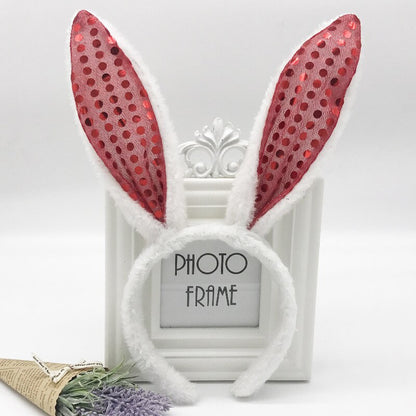 Cute Plush Bunny Ears Hair Bands Soft Rabbite Ears Easter Adult Headbands for Women Girls Anime Cosplay Party Hair Accessories