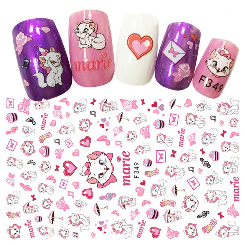 Cute Anime Character Series Nail Stickers Nail Art Supplies Disney Mickey Stitch Donald Duck 3D Stickers Nail Art Decorations