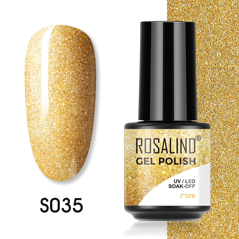 ROSALIND 7ML Gel Polish Glitter Nail Polish All For Nails Manicure Nails Art Base Top Coat UV Semi Permanent Gel Varnishes