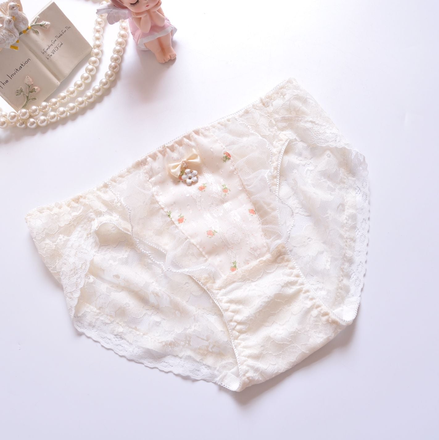 Cotton Ruffle Cute Lovely Sweety Girl Panties Bow Japanese Princess Style High Elasticity Breathable Women Underwear Breifs