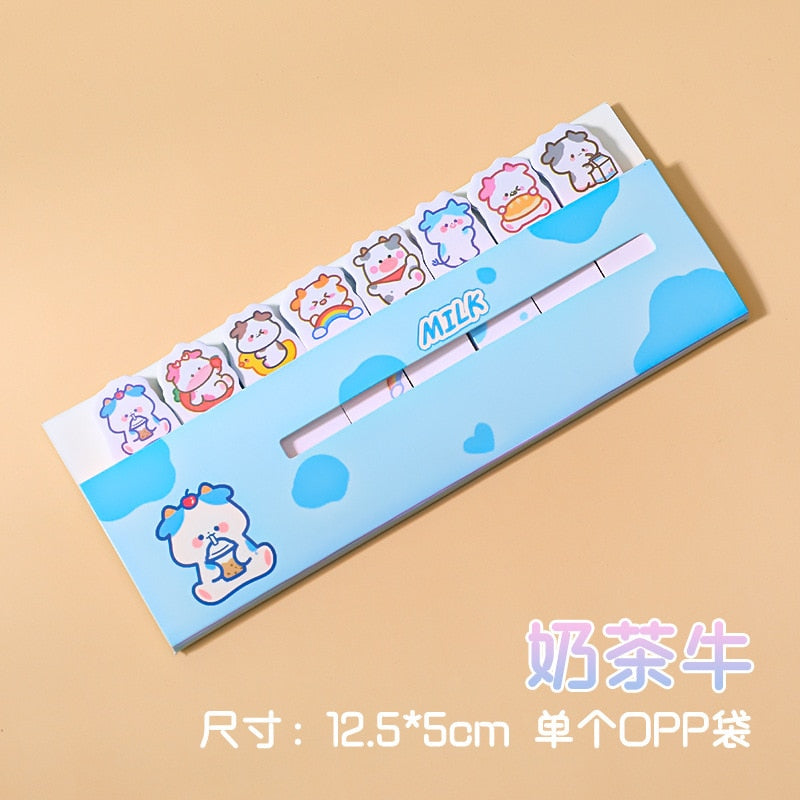 120 PCS Multi-color Kawaii Cartoon Fruit Flower Writable Sticky Notes Index for Pages Book Mark Classification